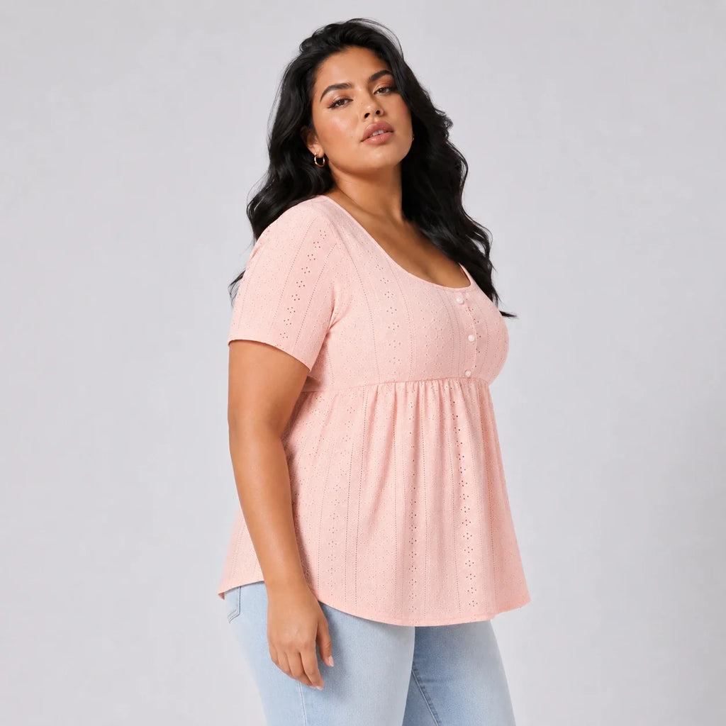 Eyelet Babydoll Tunic Top WHD0606185