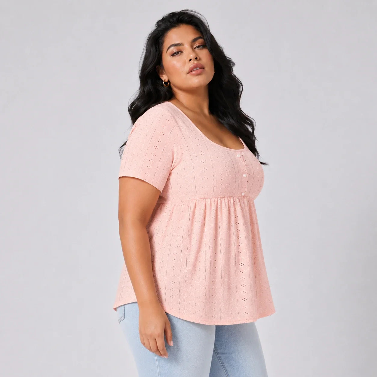 Eyelet Babydoll Tunic Top WHD0606185