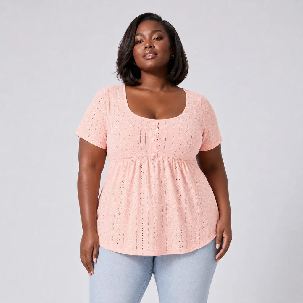 Eyelet Babydoll Tunic Top WHD0606185