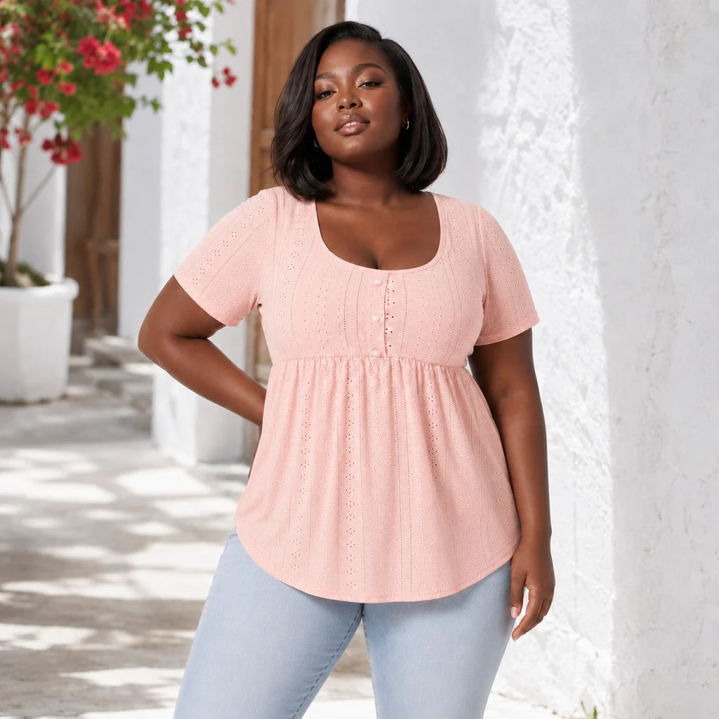 Eyelet Babydoll Tunic Top WHD0606185