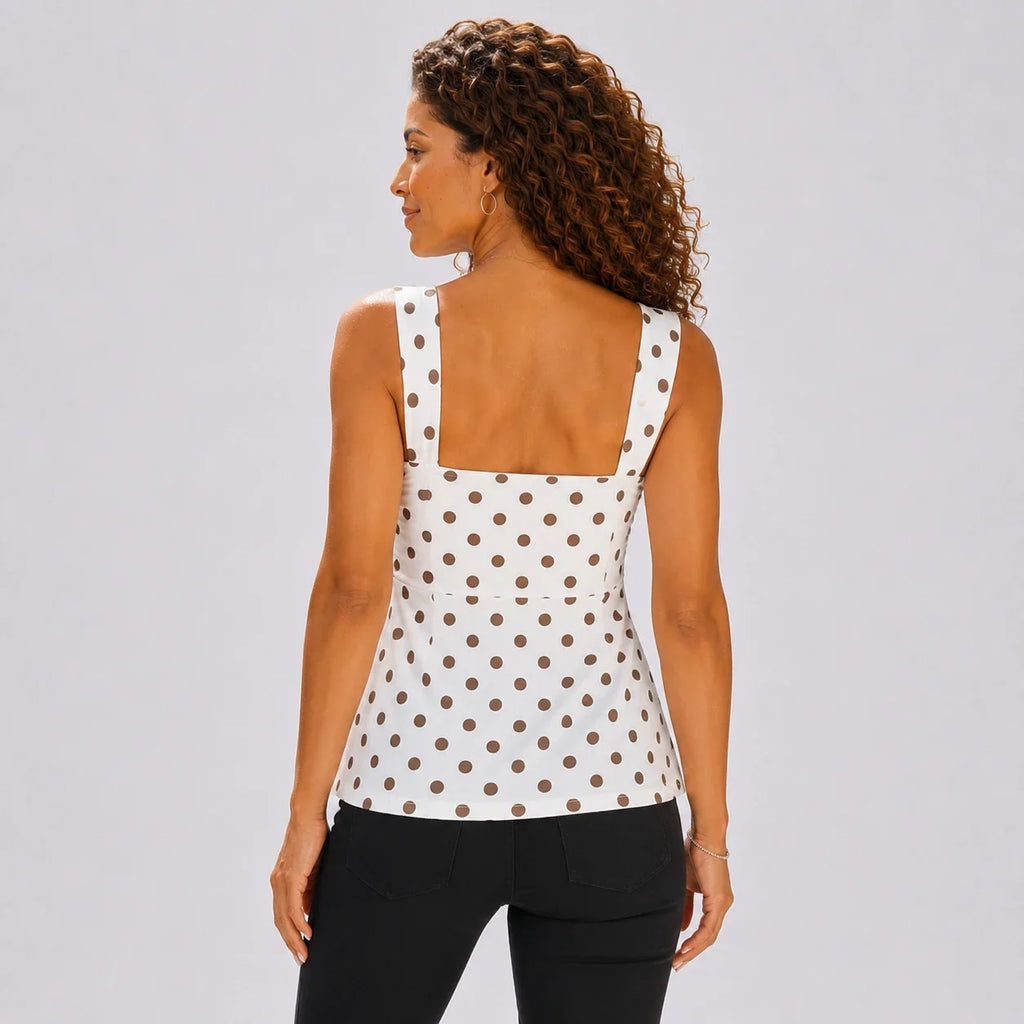 Polka Dot Tie Front Top WHD0606186