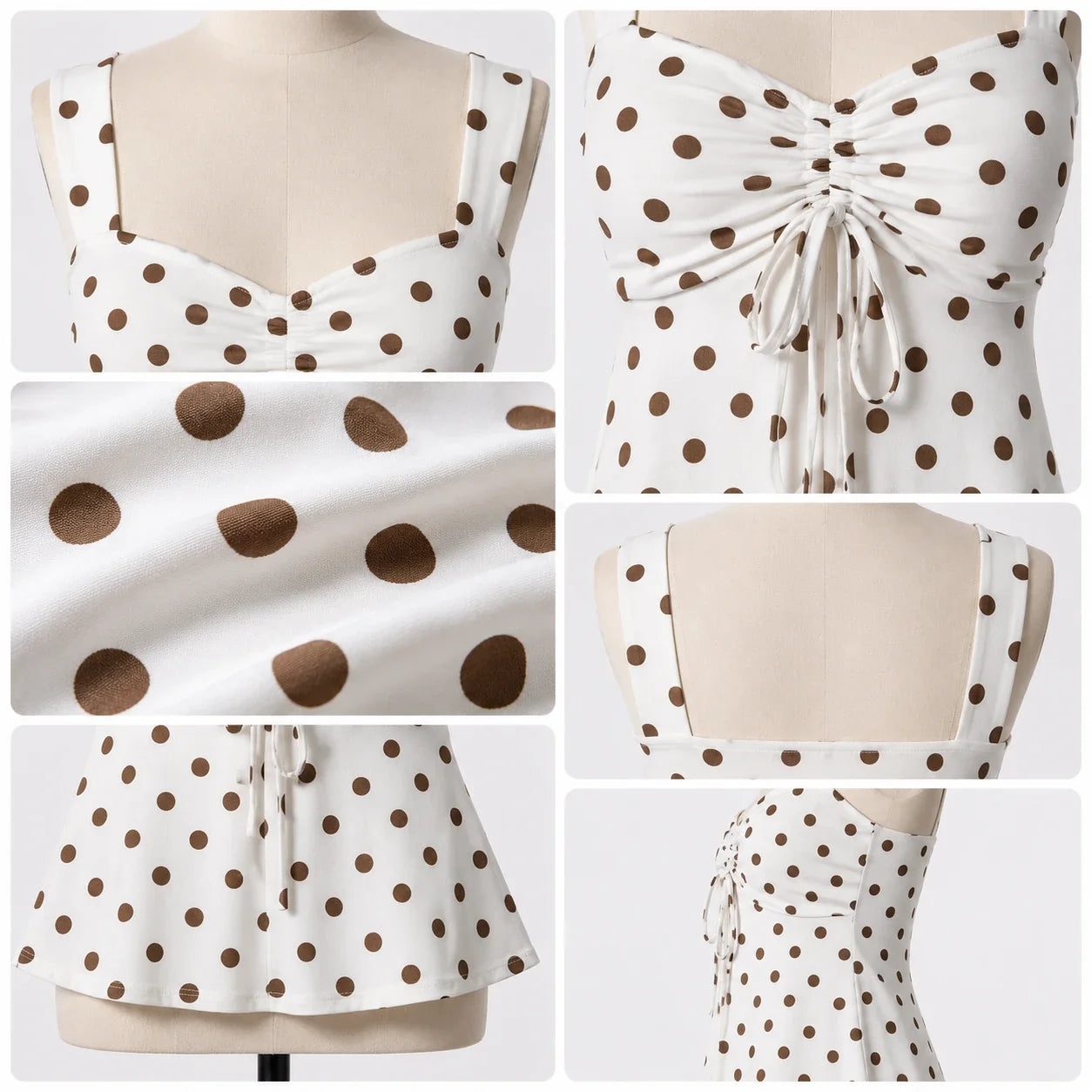 Polka Dot Tie Front Top WHD0606186