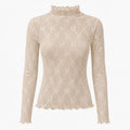 Sheer Lace Mock Neck Top WHD0606187