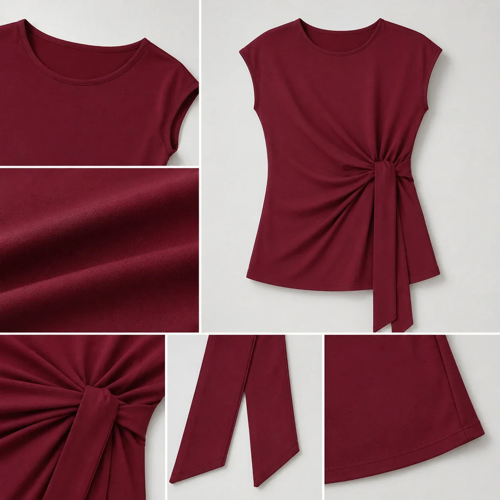 Twist Waist Sleeveless Top WHD0606188