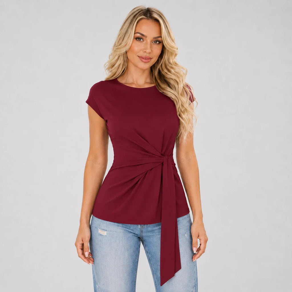 Twist Waist Sleeveless Top WHD0606188
