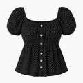 Polka Dot Puff Sleeve Top WHD0606190