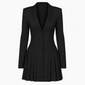 White Pleated Blazer Dress WHD0606192
