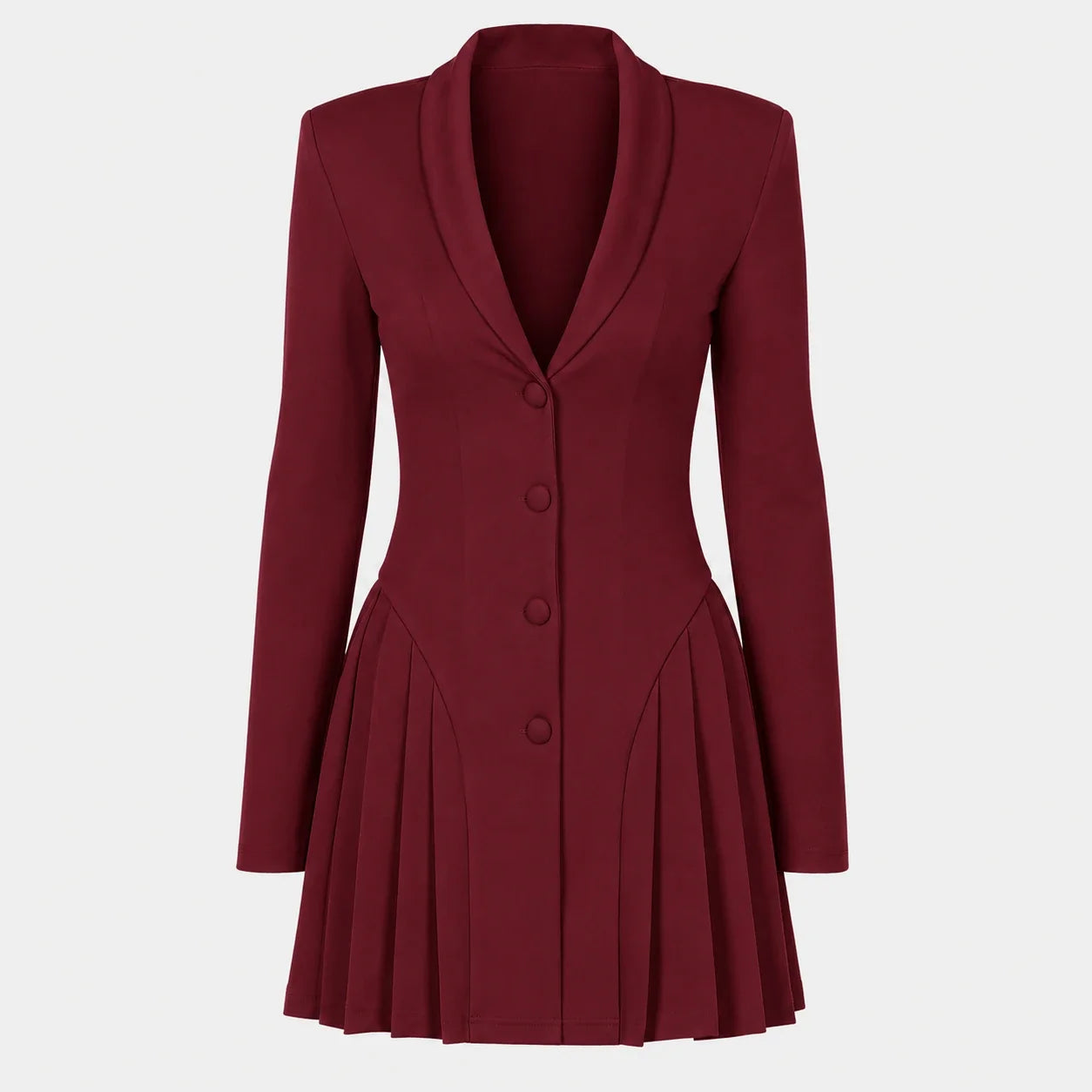 White Pleated Blazer Dress WHD0606192
