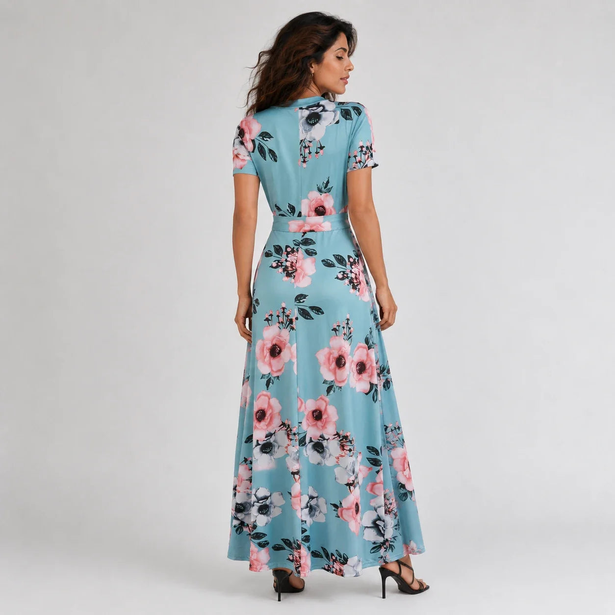Floral Tie-Waist Maxi Dress WHD0606195