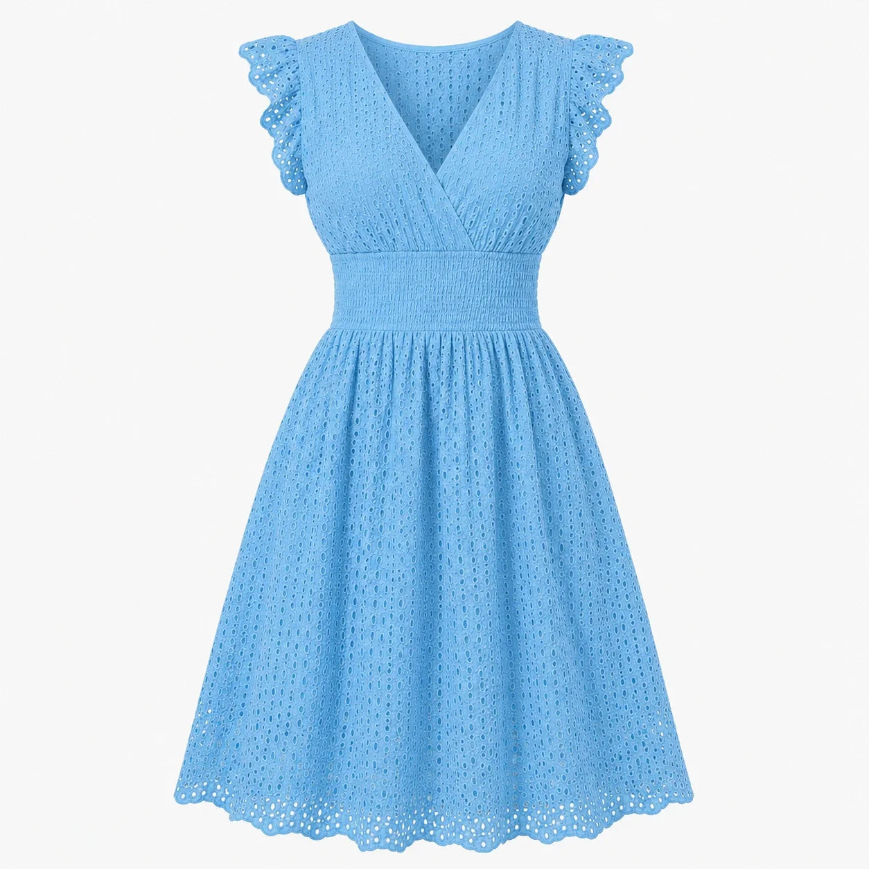 Eyelet Smocked Midi Dress WHD0606196