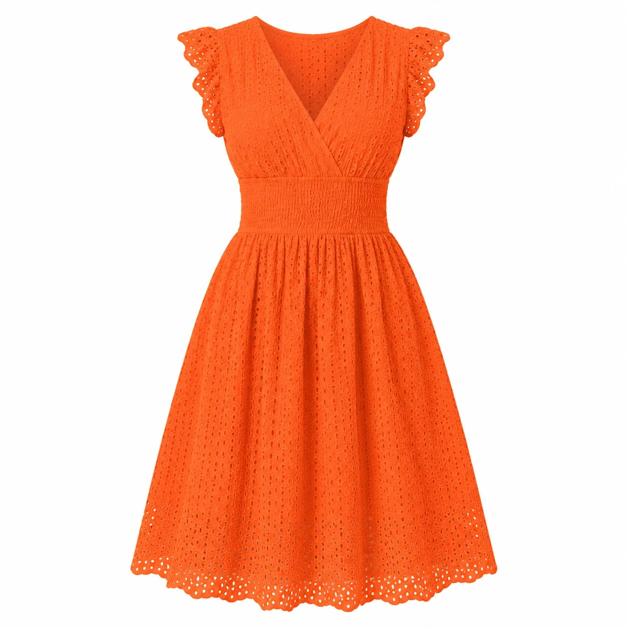 Eyelet Smocked Midi Dress WHD0606196