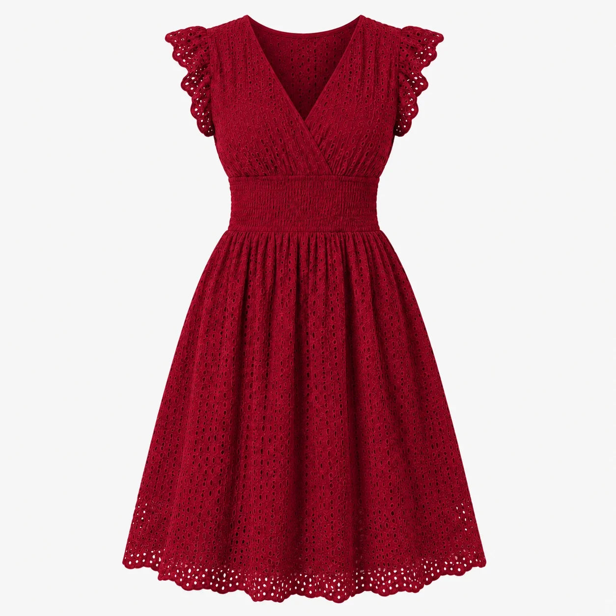 Eyelet Smocked Midi Dress WHD0606196