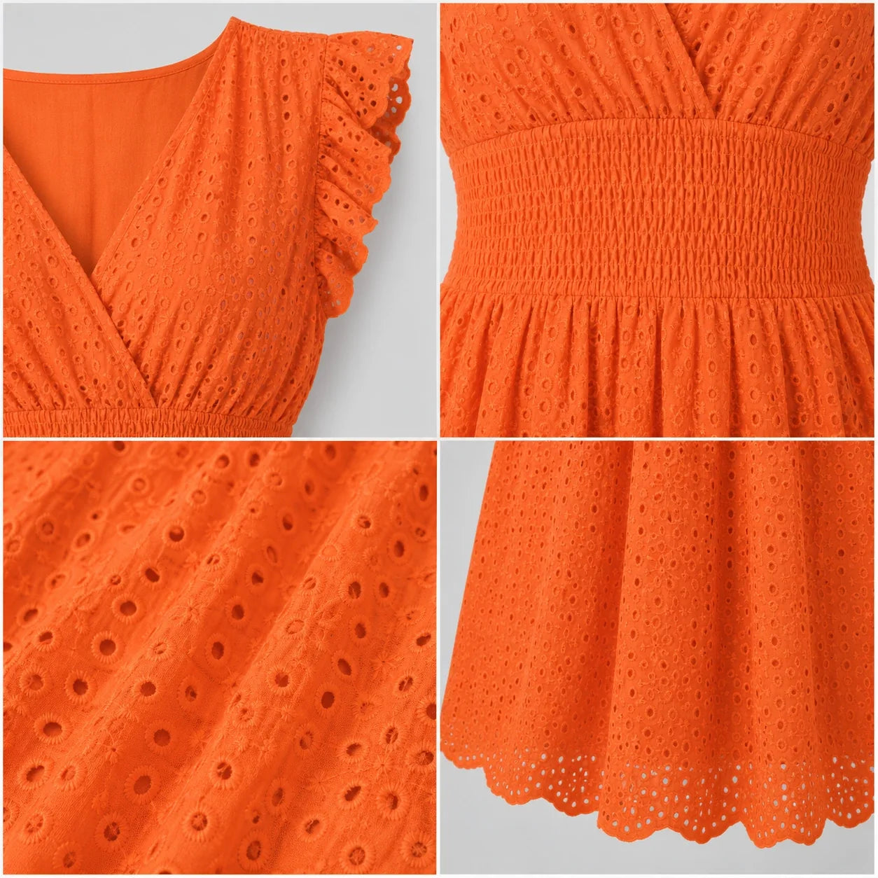 Eyelet Smocked Midi Dress WHD0606196