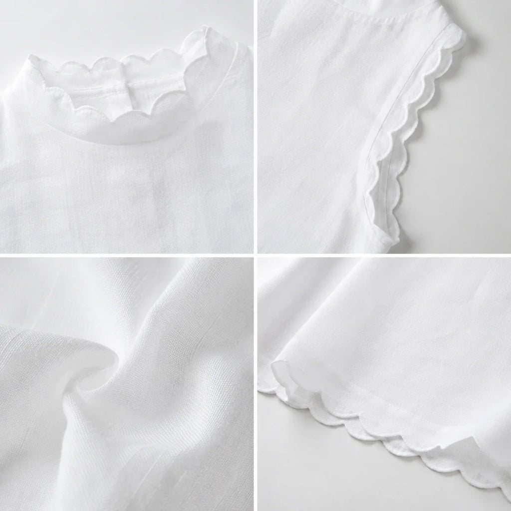 Scalloped Sleeveless Mini Dress WHD0606197
