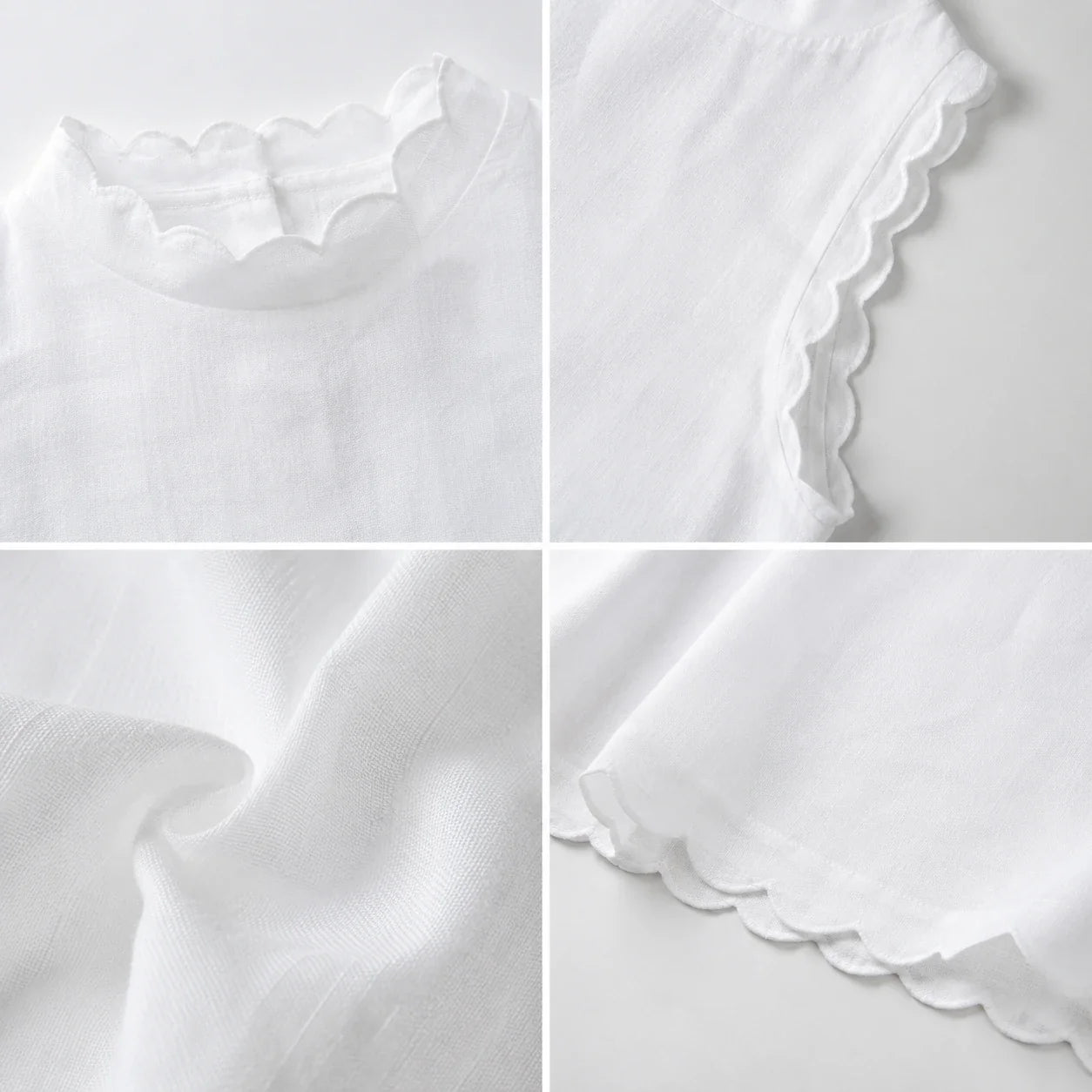 Scalloped Sleeveless Mini Dress WHD0606197