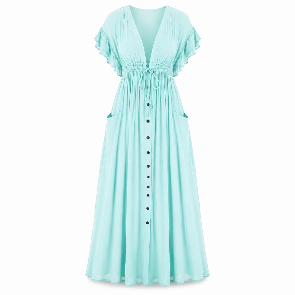 Ruffle Sleeve Maxi Dress WHD0606198
