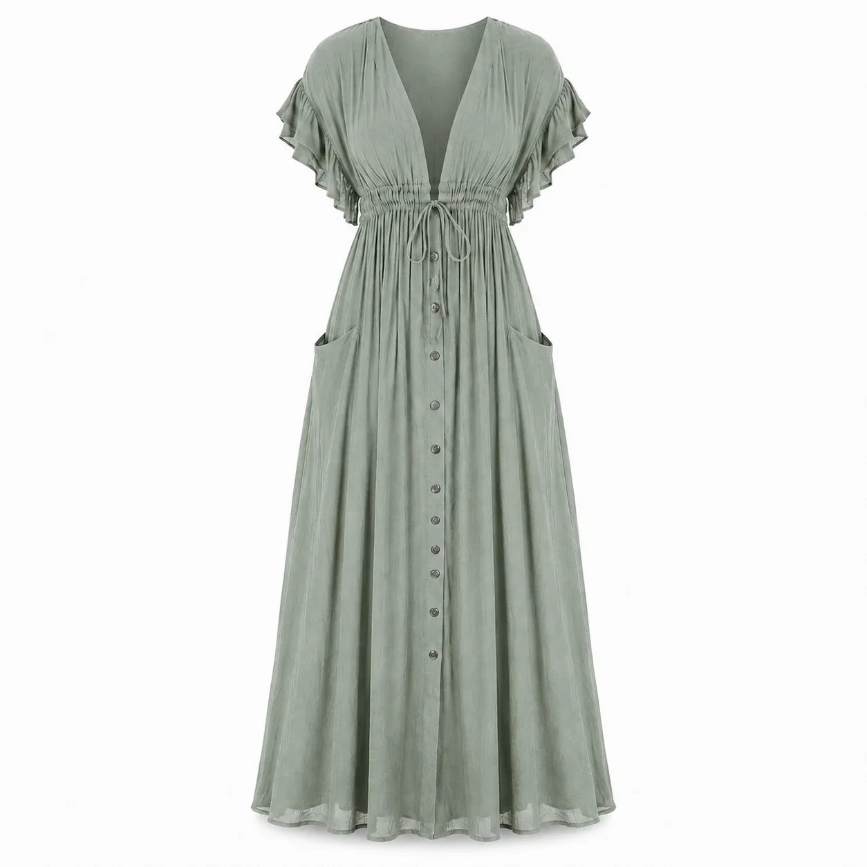 Ruffle Sleeve Maxi Dress WHD0606198