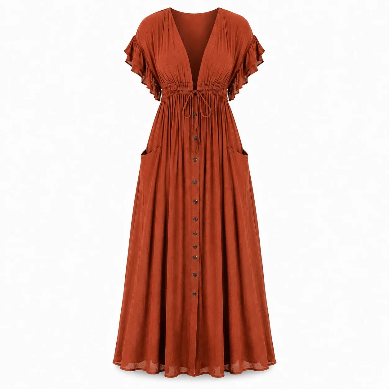 Ruffle Sleeve Maxi Dress WHD0606198