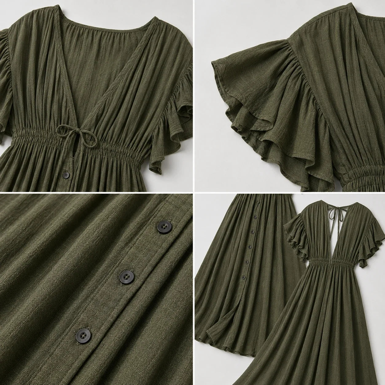 Ruffle Sleeve Maxi Dress WHD0606198