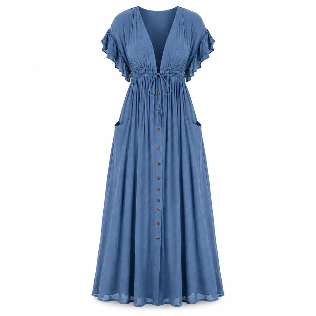 Ruffle Sleeve Maxi Dress WHD0606198