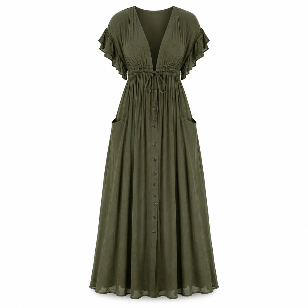 Ruffle Sleeve Maxi Dress WHD0606198