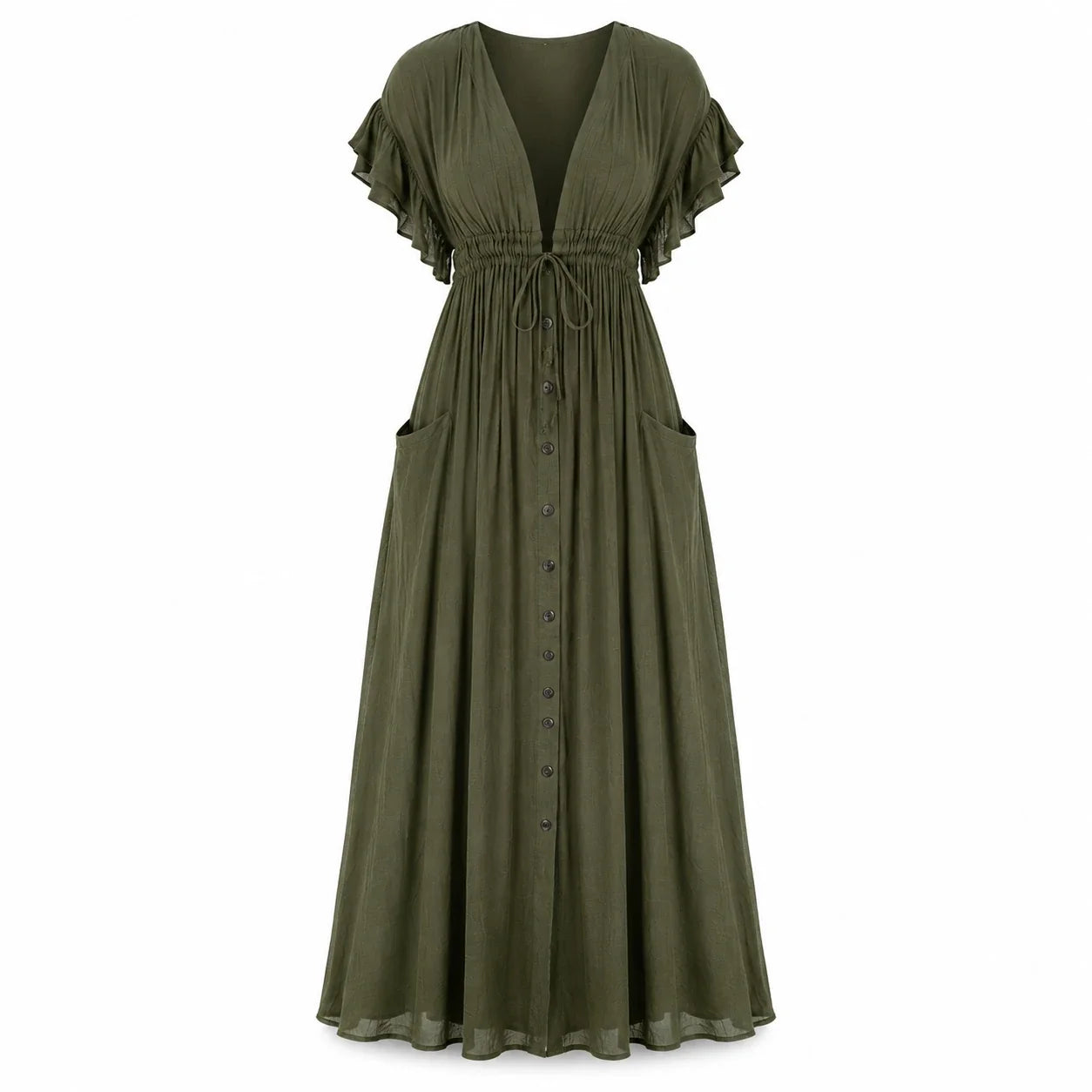 Ruffle Sleeve Maxi Dress WHD0606198
