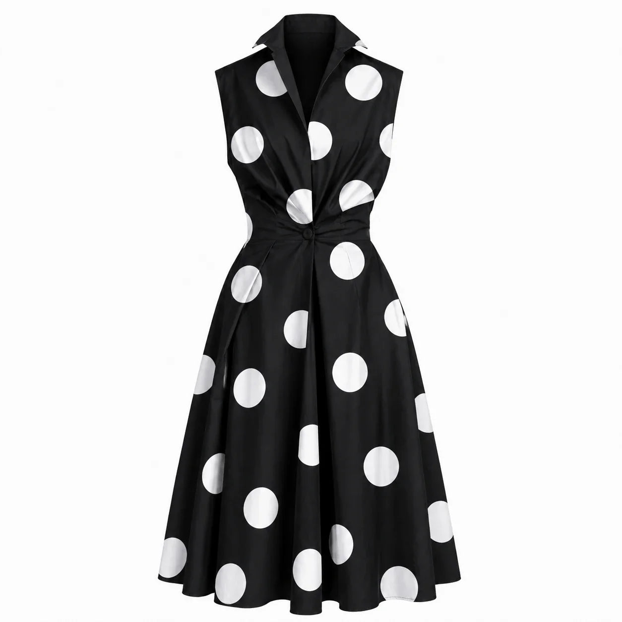 Sleeveless Collared Midi Dress WHD0606200