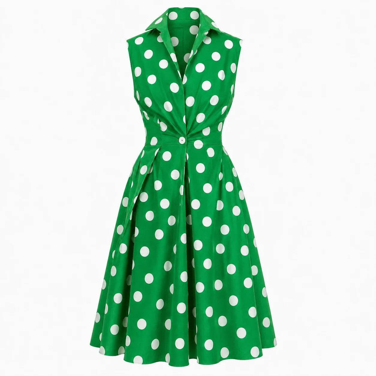 Sleeveless Collared Midi Dress WHD0606200