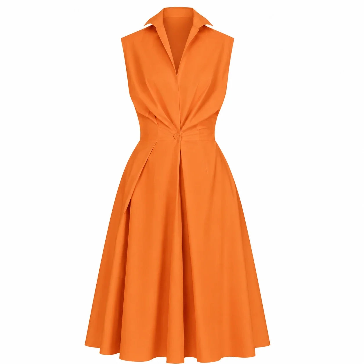 Sleeveless Collared Midi Dress WHD0606200