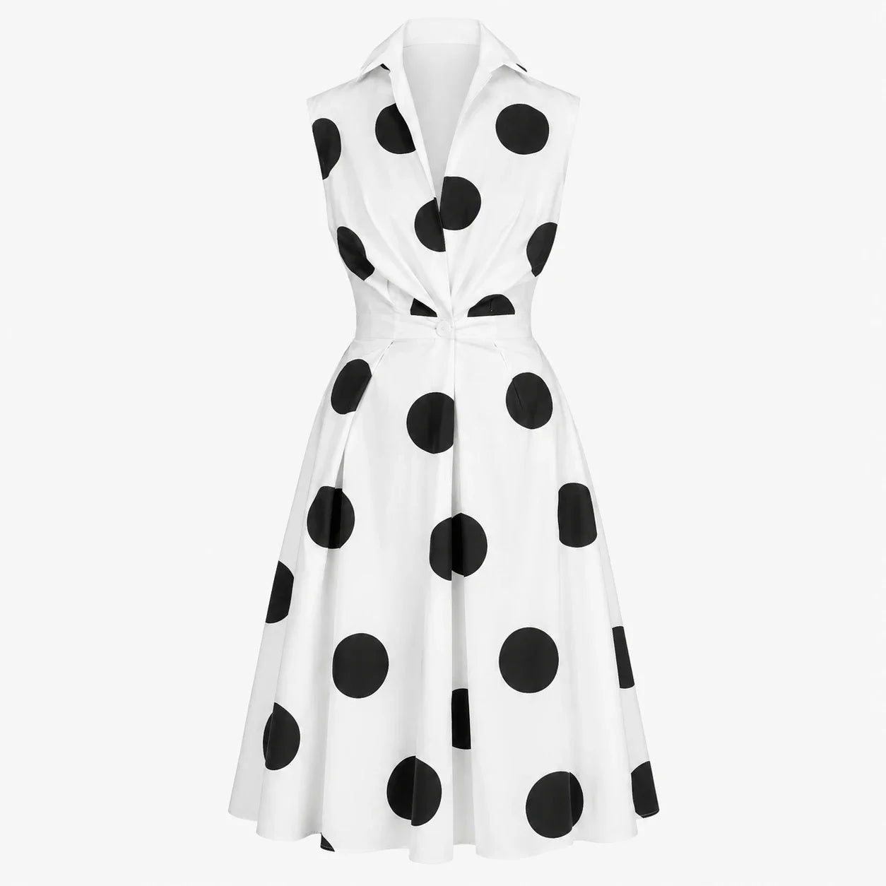 Sleeveless Collared Midi Dress WHD0606200