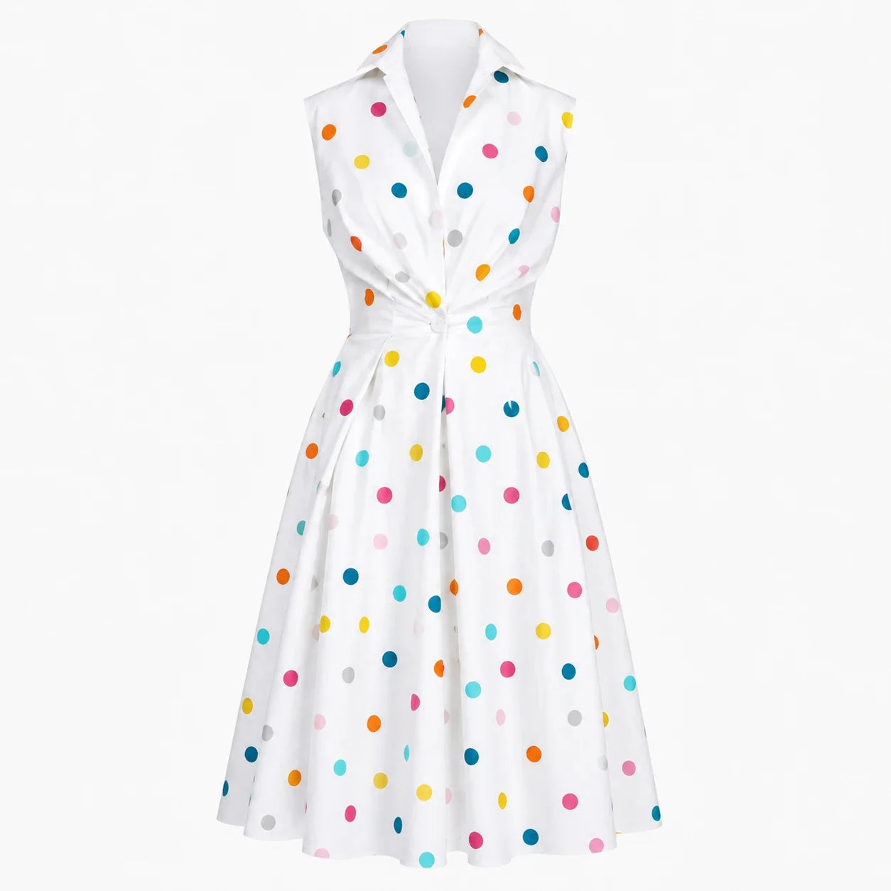Sleeveless Collared Midi Dress WHD0606200