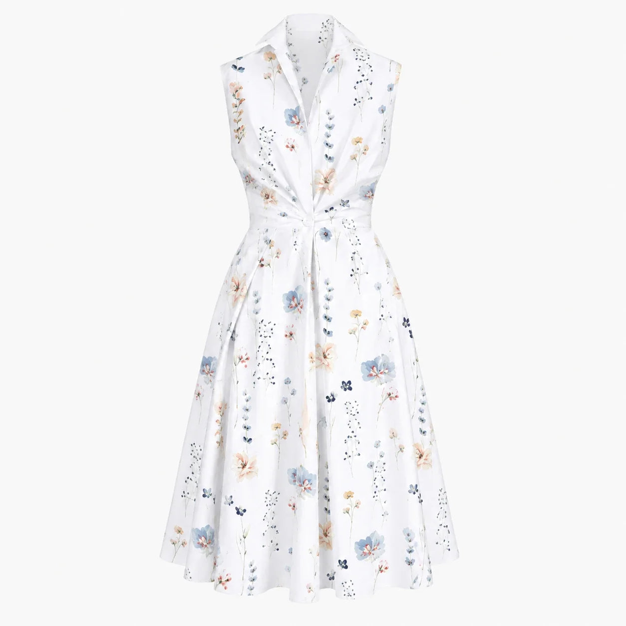 Sleeveless Collared Midi Dress WHD0606200