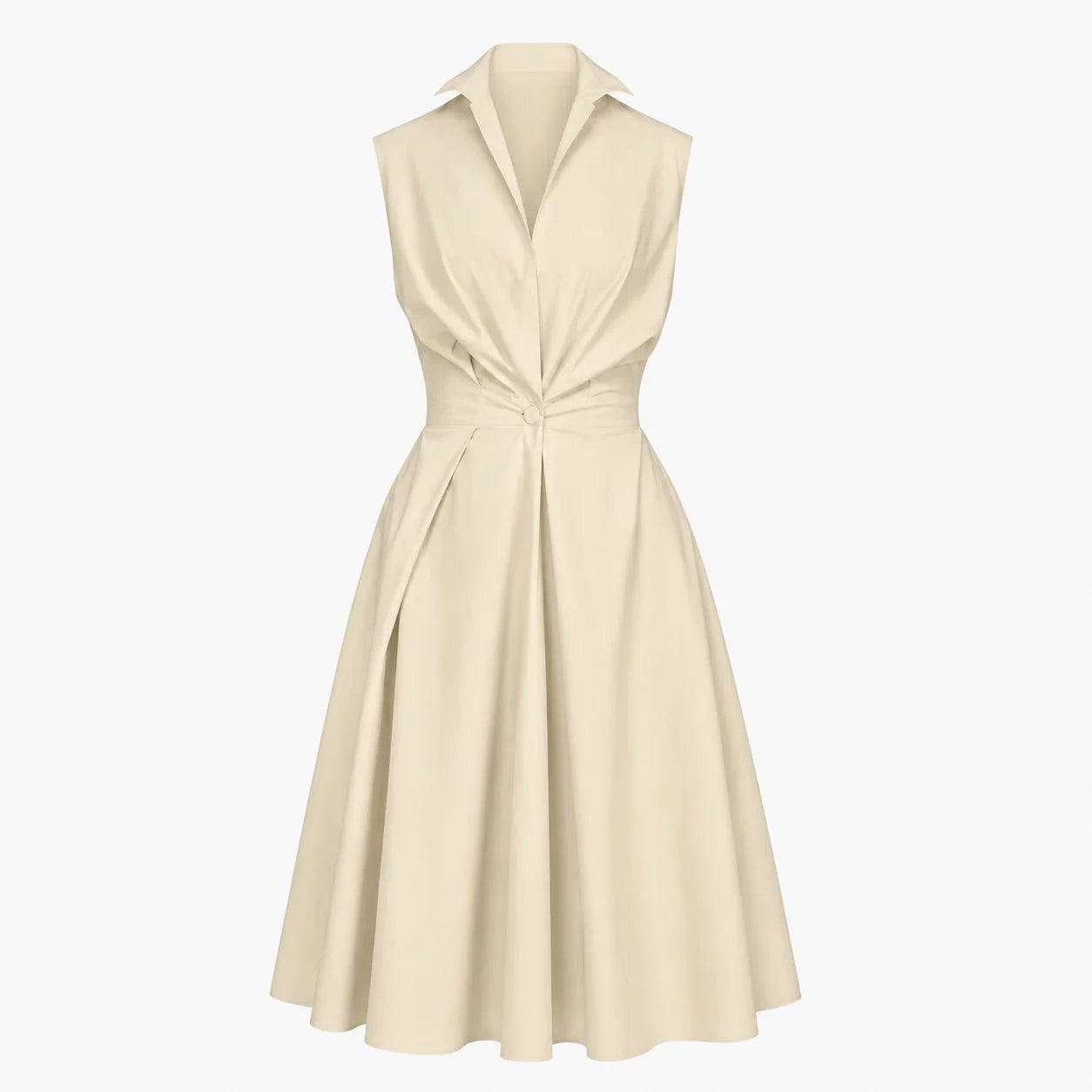 Sleeveless Collared Midi Dress WHD0606200