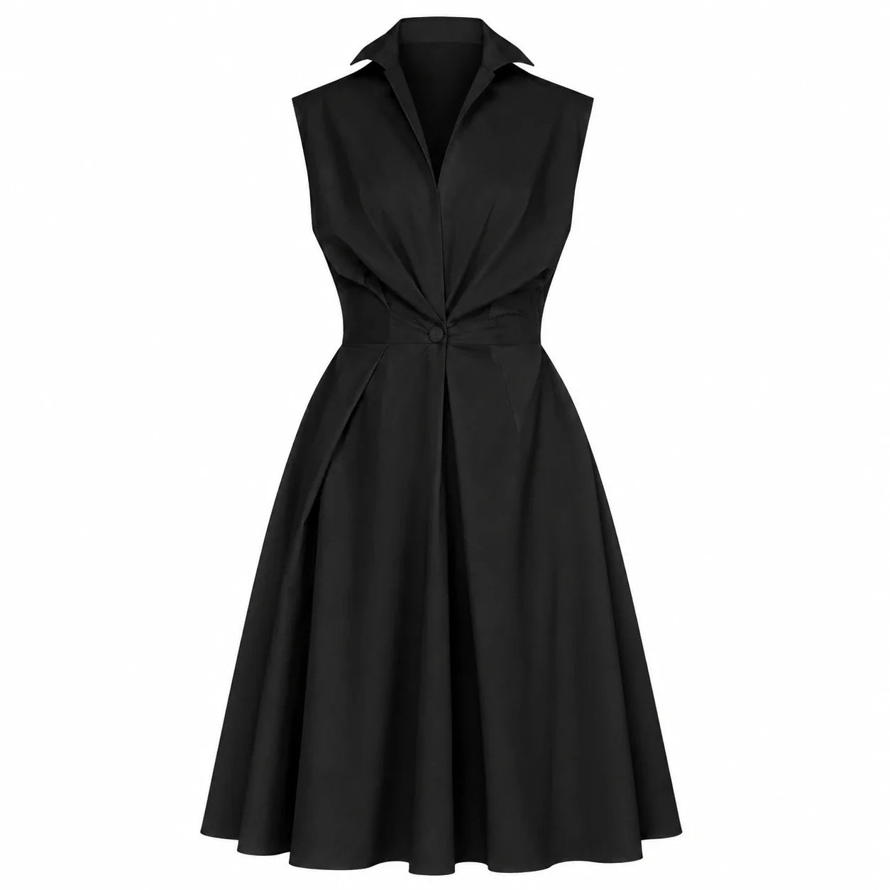 Sleeveless Collared Midi Dress WHD0606200