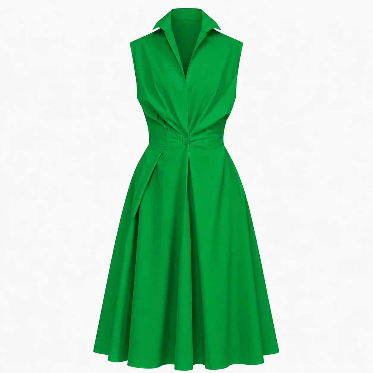 Sleeveless Collared Midi Dress WHD0606200
