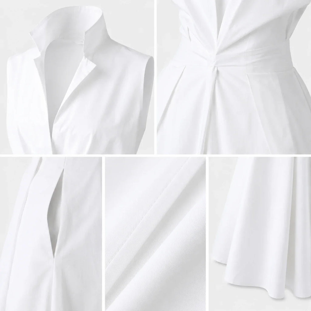Sleeveless Collared Midi Dress WHD0606200
