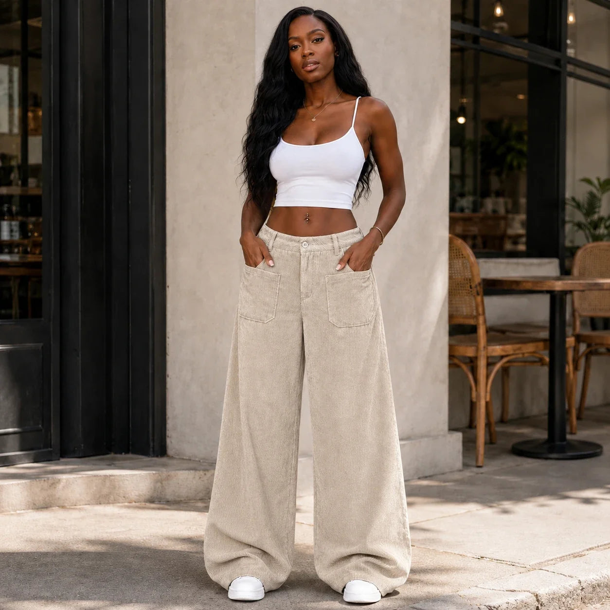 Low Rise Corduroy Pants WHD0606202