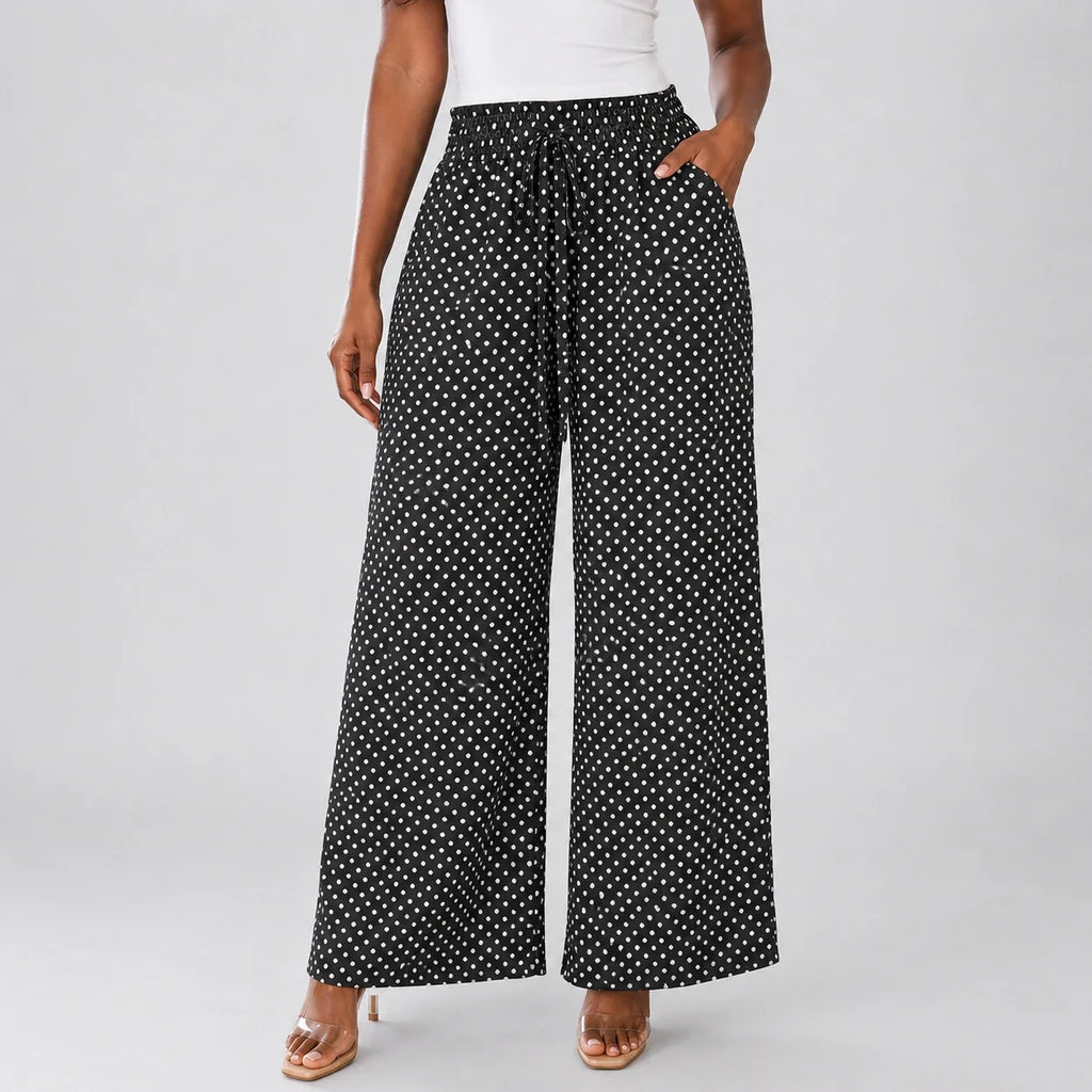 Polka Dot Wide Leg Pants WHD0606204