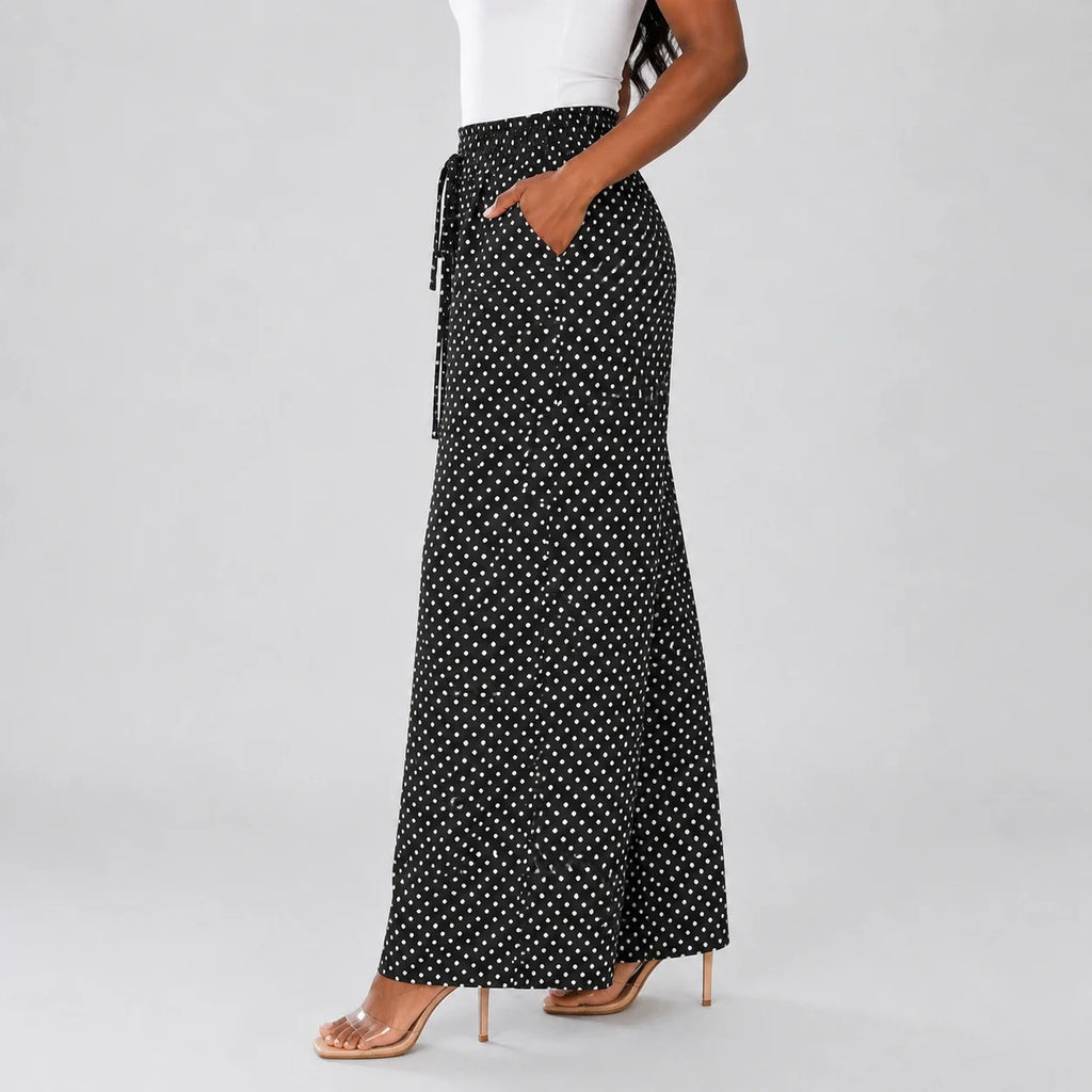 Polka Dot Wide Leg Pants WHD0606204