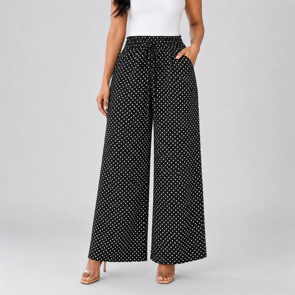 Polka Dot Wide Leg Pants WHD0606204