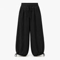Textured Drawstring Wide Leg Pants WHD0606205
