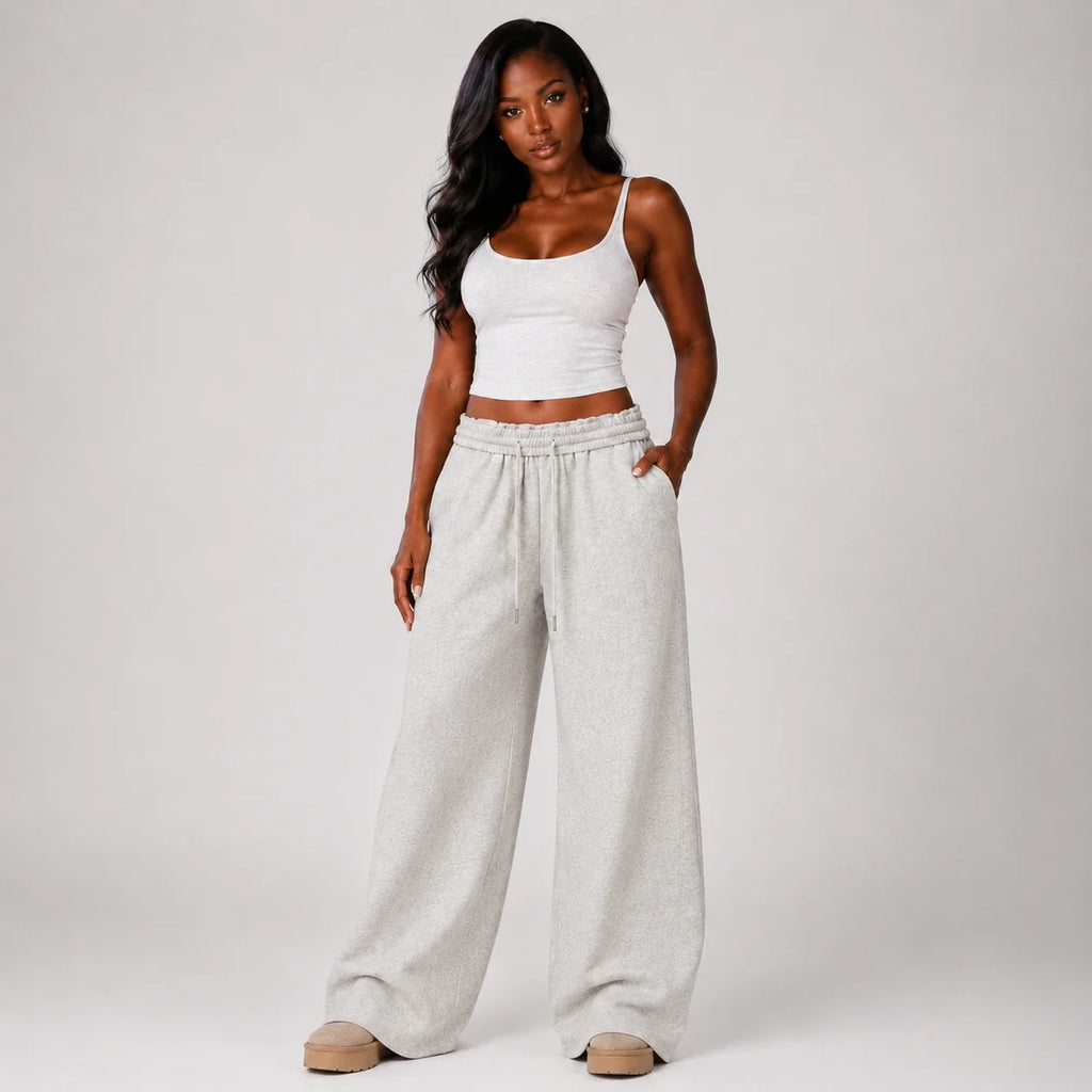 Drawstring Wide Leg Sweatpants WHD0606206
