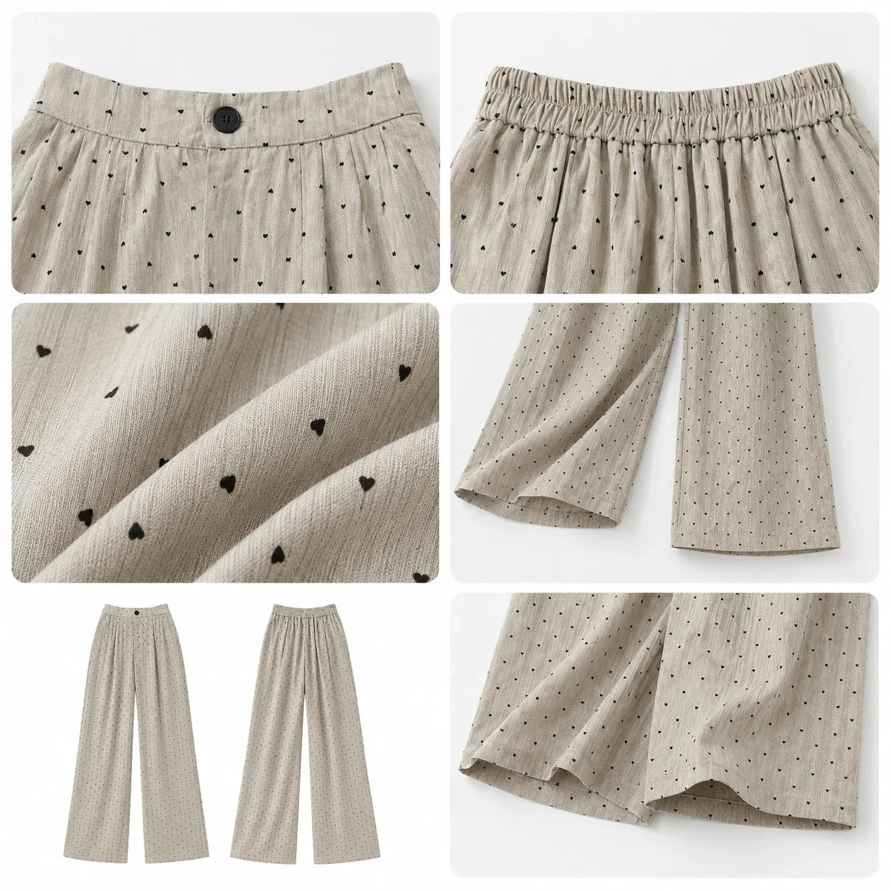 Mini Heart Wide Leg Pants WHD0606208