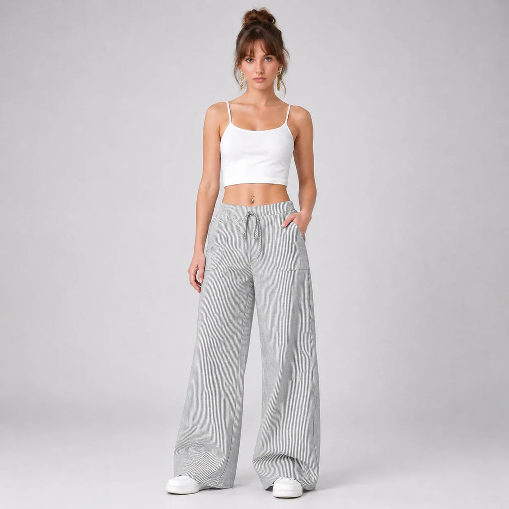 Striped Wide Leg Pants WHD0606209