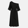 Off-Shoulder Belted Midi Dress WHD0606212