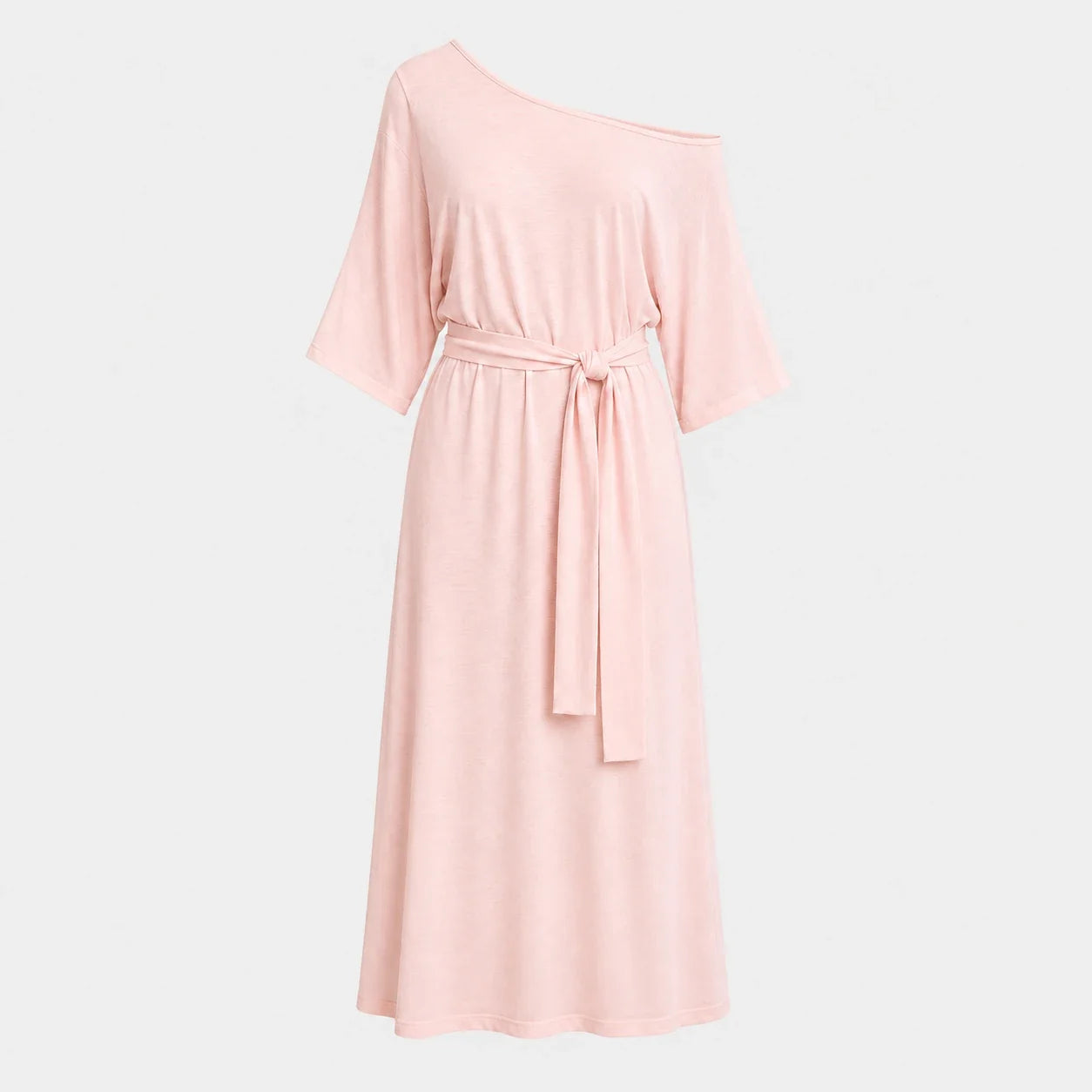 Off-Shoulder Belted Midi Dress WHD0606212
