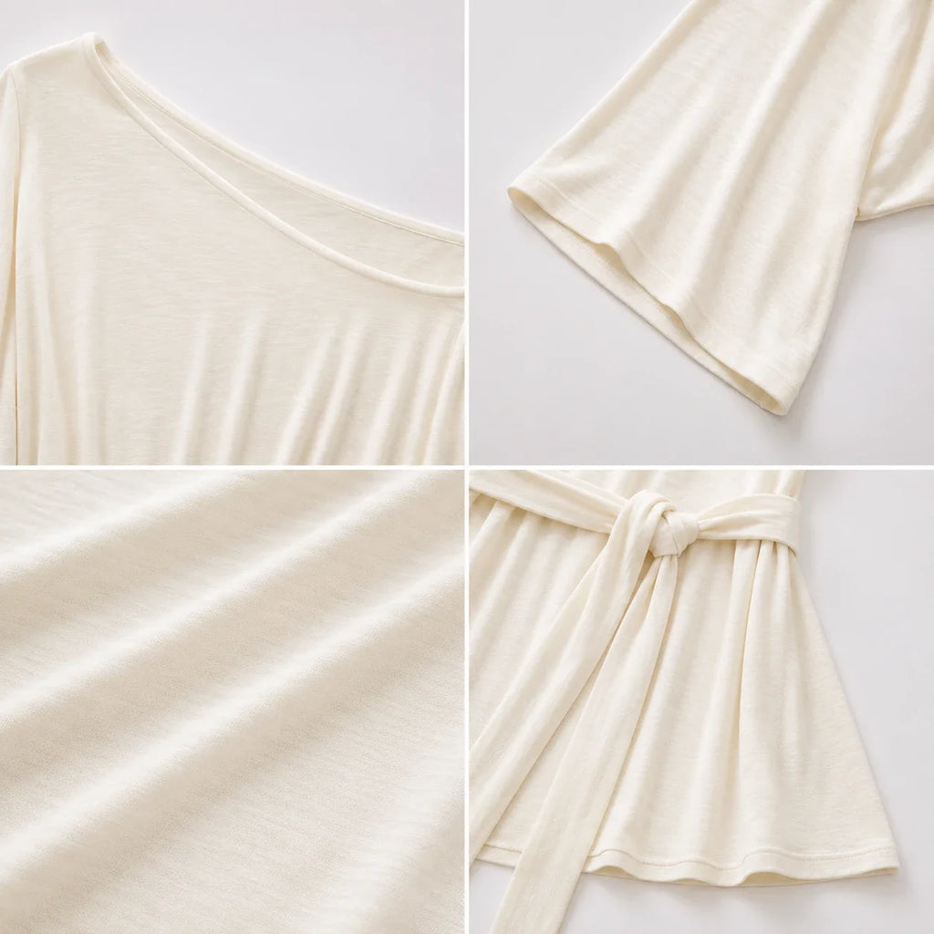 Off-Shoulder Belted Midi Dress WHD0606212