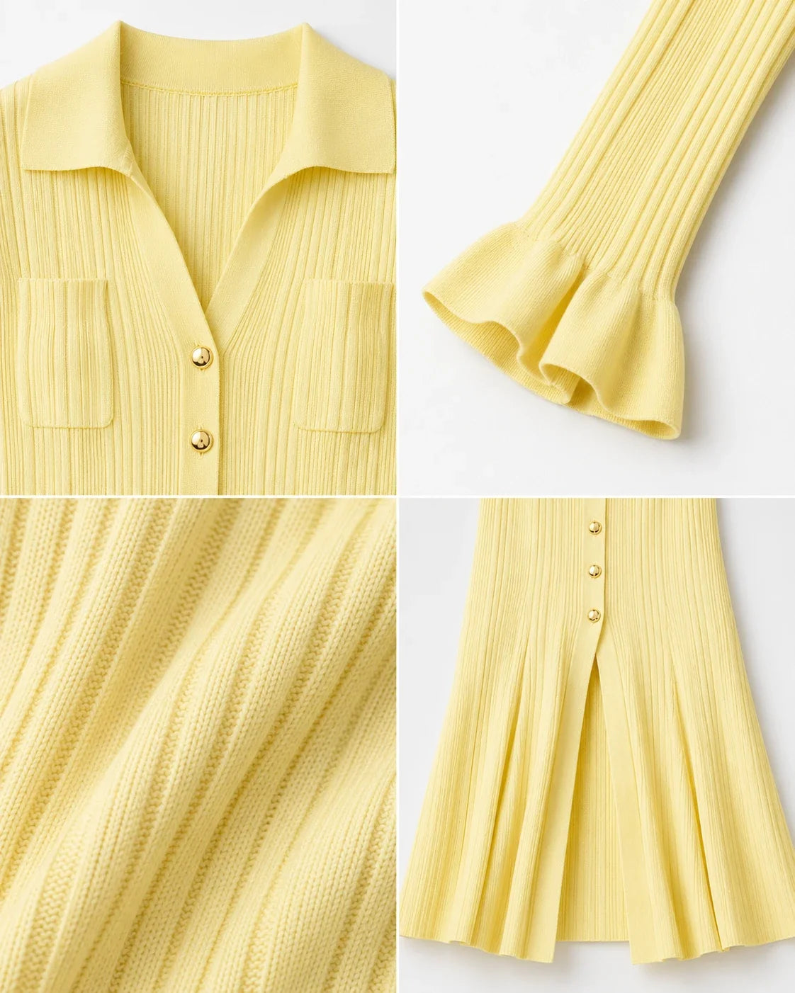 Ribbed Button Midi Dress WHD0606213