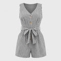 Striped Tie-Waist Romper WHD0606214