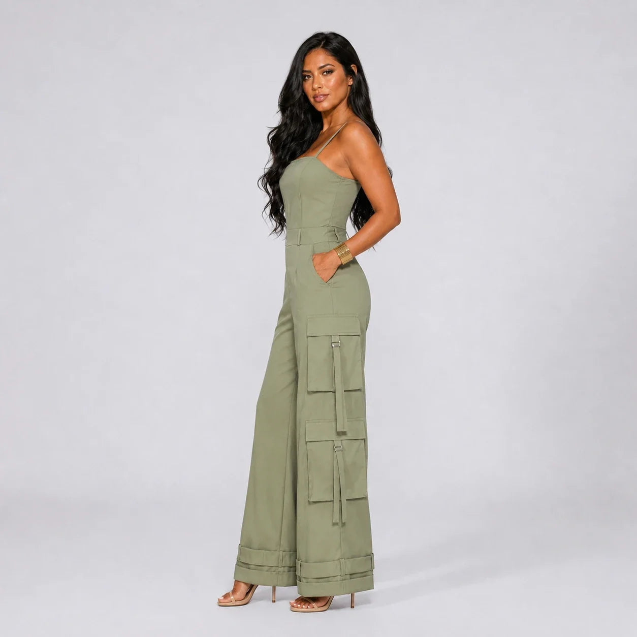 Cargo Wide Leg Jumpsuit WHD0606215